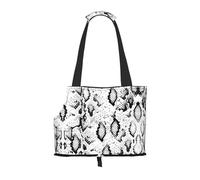 Sac de transport en peau de serpent avec imprimé noir et blanc pour petits chiens, chats et lapins