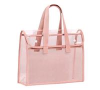 Sac de transport en PVC transparent à double couche, organiseur de documents de grande capacité pour bureau, école, voyage, fichier transparent pour les professionnels