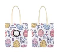 Sac de transport en toile pour animal de compagnie, gribouillage, œufs de Pâques avec fleurs, plantes, chats, avec trou réglable pour petits chiens et chats