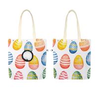 Sac de transport en toile pour animal domestique avec motif œufs de Pâques colorés et mignons, sac de transport à bandoulière portable pour chat, pour le shopping en plein air, le camping