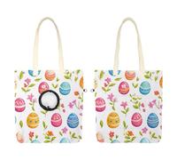 Sac de transport en toile pour animal domestique avec motif œufs de Pâques mignons éléments mignons sans couture, sac de transport à bandoulière portable pour chat pour le shopping en plein air et le