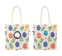 Sac de transport en toile pour animal domestique motif sans couture avec œufs de Pâques - Sac de transport à bandoulière portable pour chat - Pour le shopping en plein air, le camping