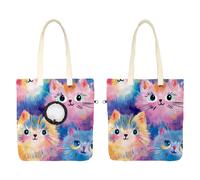 Sac de transport en toile pour animaux de compagnie, art aquarelle mignon chats animaux de compagnie sac de transport pour petits chiens, chats, sac à bandoulière pour animaux de compagnie