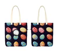 Sac de transport en toile pour animaux de compagnie avec motif œufs de Pâques colorés, sac de transport à bandoulière portable pour chat, pour le shopping en plein air, le camping