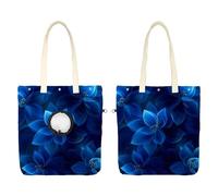 Sac de transport en toile pour animaux de compagnie, belle fleur bleue abstraite, sac de transport pour petits chiens et chats, sac à bandoulière pour animaux de compagnie