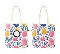 Sac de transport en toile pour animaux de compagnie, jolies fleurs de Pâques sans couture, œufs de Pâques, sac de transport pour chat avec trou réglable pour petits chiens et chats