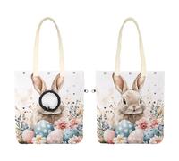 Sac de transport en toile pour animaux de compagnie, jolis œufs de lapin de Pâques et fleurs printanières avec trou réglable pour petits chiens et chats