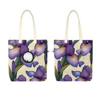 Sac de transport en toile pour animaux de compagnie, motif fleurs d'iris rétro sans couture, sac de transport pour petits chiens et chats, sac à bandoulière pour animaux de compagnie