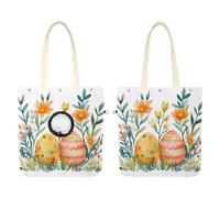 Sac de transport en toile pour animaux de compagnie, motif œufs de Pâques, feuilles et fleurs, sac de transport portable pour chat, pour le shopping en plein air, le camping