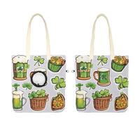 Sac de transport en toile pour animaux de compagnie, symbole de la Saint-Patrick, bière verte, trèfle à trois et quatre feuilles, sac de transport pour petits chiens et chats, sac à bandoulière pour