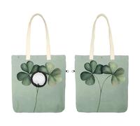 Sac de transport en toile pour animaux de compagnie, trèfle à trois feuilles sur fond vert, sac de transport pour petits chiens et chats, sac à bandoulière pour animaux de compagnie