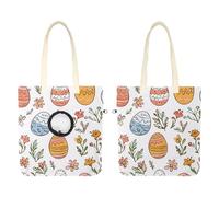 Sac de transport en toile pour animaux de compagnie, œufs de Pâques avec fleurs, plantes, griffonnage, sac de transport pour chat avec trou réglable pour petits chiens et chats