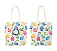 Sac de transport en toile pour animaux de compagnie, œufs de Pâques colorés aquarelle et feuilles vertes pour petits chiens, chats, sac à bandoulière pour animaux de compagnie