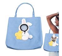 Sac de transport en toile pour chat - Design respirant à large ouverture avec deux modes de transport pour voyage/visite vétérinaire (bleu)