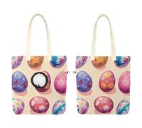 Sac de transport en toile sans couture pour animaux de compagnie - Motif œufs de Pâques colorés