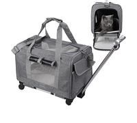 Sac de transport enroulable pour animaux de compagnie - Airline avec poignée télescopique, boîte à chat prête à l'emploi, sangles à fermeture éclair sécurisées | Valise de voyage portable avec