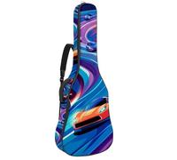 Sac de transport épais rembourré et imperméable pour guitare acoustique Motif cœurs bokeh et paillettes Rose et violet, Multicolore 10., 42.9x16.9x4.7 in, Sac à dos décontracté