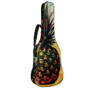Sac de transport épais rembourré et imperméable pour guitare acoustique Motif tigre animal avec couronne de fleurs Pour guitares de 101,6 cm, 104,3 cm, 106,7 cm, Multicolore 09, 42.9x16.9x4.7 in, Sac