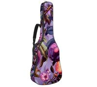 Sac de transport épais rembourré et imperméable pour guitare acoustique Motif tigre animal avec couronne de fleurs Pour guitares de 101,6 cm, 104,3 cm, 106,7 cm, Multicolore 06, 42.9x16.9x4.7 in, Sac
