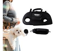 Sac de Transport for Chien avec Clip for Laisse - Harnais bandoulière sécurisé for Transporter Les Petits et Grands Chiens en Mains Libres(Black,XL)