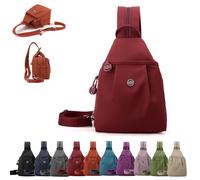 Sac de transport imperméable à 2 voies, sac de voyage convertible, sac de voyage antivol à bandoulière, sac de banlieue imperméable pour femme, Rouge, M