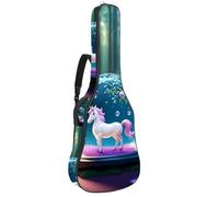 Sac de transport imperméable pour guitare acoustique, 101,6/104,7 cm, avec couche de protection, plusieurs poches, licorne boule de cristal, Multicolore #05, 42.9x16.9x4.7 in, Sac pour guitare
