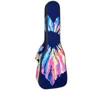 Sac de transport imperméable pour ukulélé concert rembourré avec sangles réglables - Motif cœur arc-en-ciel Tie Dye, Multicolore 01., 25.9x9x3.1in/66x23x8cm, Organiseur de sac