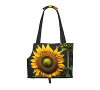 Sac de transport imprimé tournesols dans les mauvaises herbes pour chiots et animaux de compagnie pour petits chiens, chats et lapins