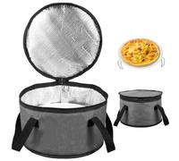 Sac de transport isotherme portable avec couvercle et poignée, sac à tarte réutilisable avec plateau pliable pour aliments chauds ou froids, parfait pour les pique-niques