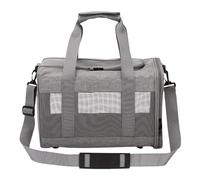 Sac de transport léger et pliable pour animal de compagnie - Capacité de charge de 7 kg - Avec filet ventilé pour petits animaux de compagnie - Facile à transporter - Pour chiots, gris, Voir