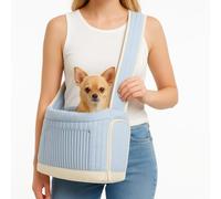 Sac de transport matelassé pour animal domestique, sac mains libres pour petits chiens et chats, pochette de voyage respirante et sécurisée, supporte jusqu'à 5,4 kg