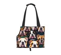 Sac de transport mignon avec imprimé bulldog anglais pour chiots et animaux de compagnie pour petits chiens, chats et lapins