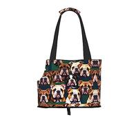 Sac de transport mignon avec imprimé bulldog anglais pour petits chiens, chats et lapins