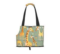 Sac de transport mignon avec imprimé girafes sauvages pour petits chiens, chats et lapins