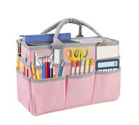 Sac de transport multifonction pour loisirs créatifs et artistiques, pour l'art, l'artisanat, la couture, l'école, les voyages, la peinture à l'huile, la peinture à l'huile, Rose, Plusieurs poches