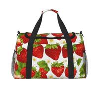 Sac de transport pliable à motif fraises de grande capacité pour les escapades en avion