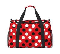 Sac de transport pliable à pois rouges et blancs de grande capacité pour les escapades de week-end en avion