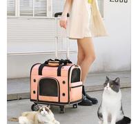 Sac de transport pliable à roulettes pour animal domestique - Sac à dos à roulettes pour chat/chien - Léger - Pour l'extérieur ou l'intérieur