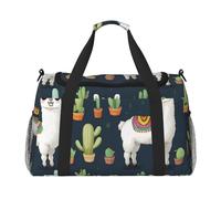 Sac de transport pliable avec imprimé lama et cactus - Grande capacité - Pour les escapades en avion