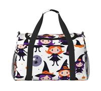 Sac de transport pliable de grande capacité avec imprimé citrouille d'Halloween pour les escapades en avion