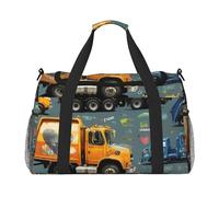 Sac de transport pliable de grande capacité avec imprimé « I Love Garbage Trucks » pour les escapades en avion