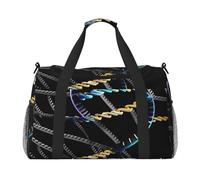 Sac de transport pliable de grande capacité pour femme avec chaîne ADN et photos imprimées pour voyage en avion