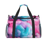 Sac de transport pliable de grande capacité pour femme - Motif barbe à papa rose