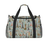 Sac de transport pliable de grande capacité pour les escapades en avion et week-end Motif Tour Eiffel