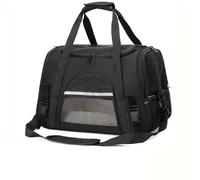 Sac de transport pliable et lavable pour chats et chiots de petite et moyenne taille jusqu'à 6,8 kg, approuvé par les compagnies aériennes, lavable pour la maison, l'extérieur, les voyages (noir)