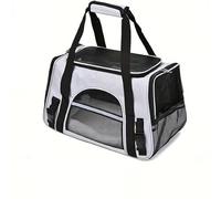 Sac de transport pliable et lavable pour chats et chiots de petite et moyenne taille jusqu'à 6,8 kg, approuvé par les compagnies aériennes, lavable pour la maison, l'extérieur, les voyages (noir et