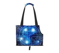Sac de transport pliable et sac à bandoulière pour animal domestique - Imprimé cerveau - Intelligence artificielle - Sac fourre-tout de voyage pour petits chiens et chiots - Sac à main portable pour