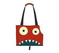 Sac de transport pliable et sac à bandoulière pour animal domestique - Imprimé monstre ludique et frappant - Sac de voyage pour petits chiens, chiot - Sac à main portable pour animal domestique