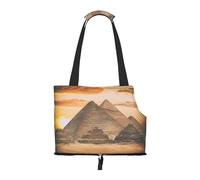 Sac de transport pliable et sac à bandoulière pour animal domestique, sac fourre-tout vintage imprimé pyramide égyptien, sac de voyage pour petits chiens, chiot