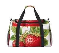 Sac de transport pliable imprimé fraise clipart grande capacité pour les escapades de week-end en avion